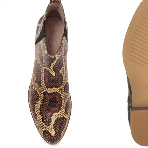 Madewell The Carina Boot in Snakeskin Embossed Leather Style MA599 NEW - Picture 9 of 9